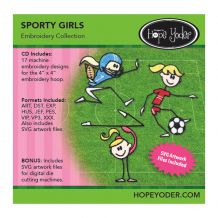 Sporty Girls Embroidery Design + SVG Collection CD-ROM by Hope Yoder